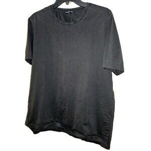 BALENCIAGA PARIS Sz L Solid Black Minimalist Authentic Crewneck S/S T Shirt